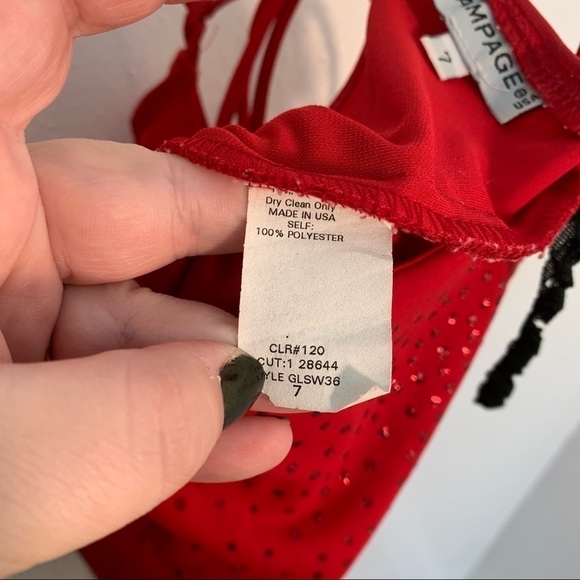 Rampage Sleeveless Slip Dress Red Glitter Dots - Picture 10 of 10